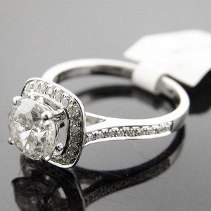 14K WG 1.84CT Diamonds Round Solitaire Engagement Ring Size 6.5 G VS1 Clarity